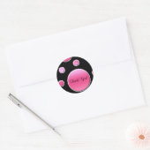 Roze en Zwart 1,5"Ronde Dank u Sticker (Envelop)