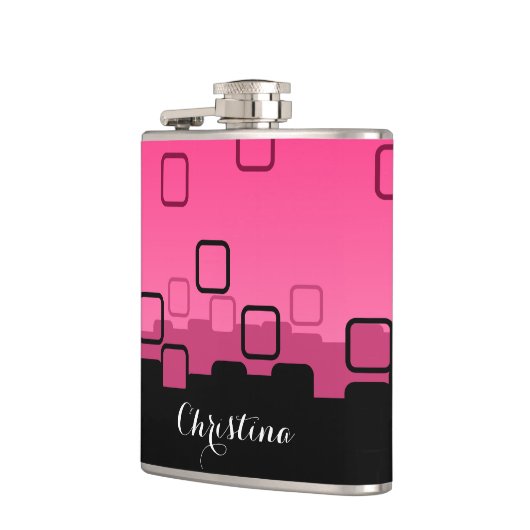 Roze en zwart Abstract Heupfles (Links)