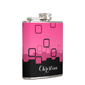 Roze en zwart Abstract Heupfles (Rechts)