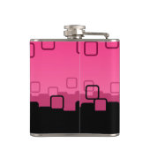 Roze en zwart Abstract Heupfles (Achterkant)