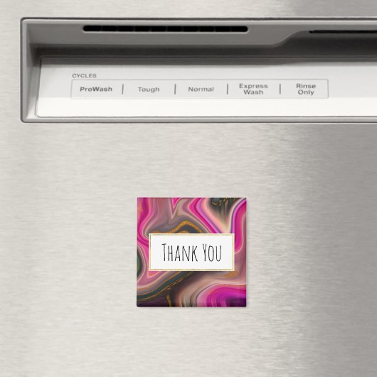 Roze en zwart Abstract met Gold Swirls Hartelijk d Magneet (Insitu (Vaatwasser))