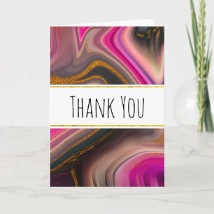 Roze en zwart, Abstract met goudziren Kaart