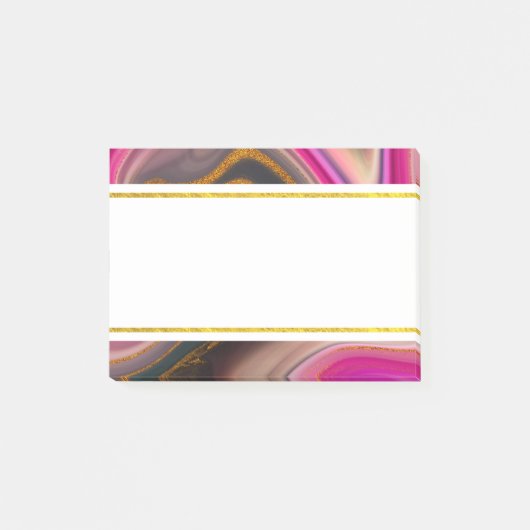 Roze en zwart, Abstract met goudziren Post-it® Notes (Voorkant)