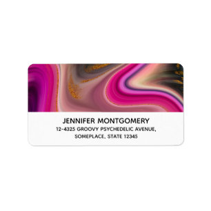 Roze en zwart, Abstract met label voor gouden stal