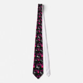 Roze en zwart Abstract Stropdas (Voorkant)