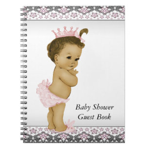 Roze en zwart Baby shower gastenboek Notitieboek