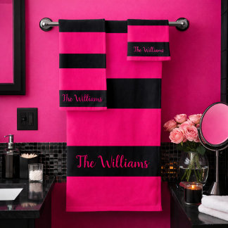 roze en zwart bad handdoek