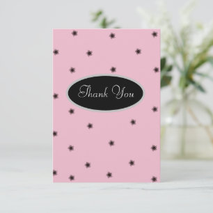 Roze en zwart bedankkaart
