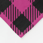 Roze en zwart buffelpatroon fleece deken (Hoek)
