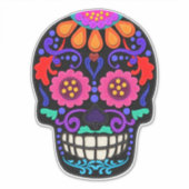 Roze en zwart | Dag van de dode suikerschedel Grot Sticker (Voorkant)