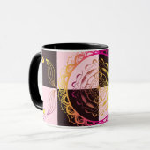 Roze en zwart dambord, Mystic Graphic Art Mok (Voorkant links)