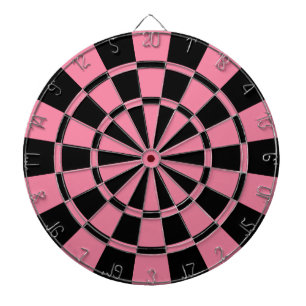 Roze en zwart dartbord