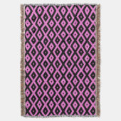 Roze en zwart diamantpatroon deken (Voorkant Verticaal)