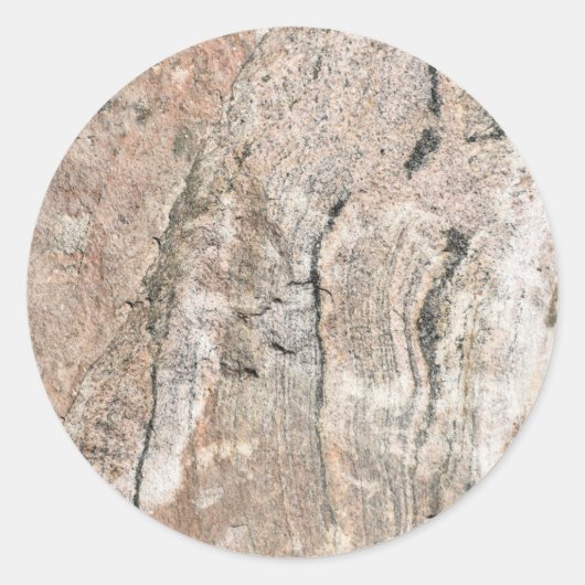 Roze en zwart geode sediment ronde sticker (Voorkant)