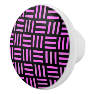 roze en zwart Geometrisch Keramische Knop