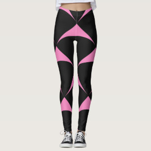 Roze en zwart geometrisch patroon leggings