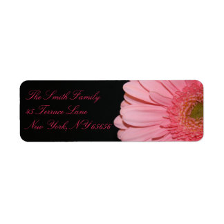 Roze en Zwart Gerber Daisy Retouradres Labels
