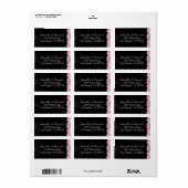 Roze en zwart Gothic Return Address Label (Full Sheet)