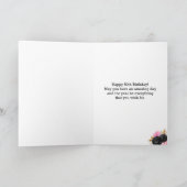 Roze en Zwart Goud 50e Verjaardag Kaart (Binnen)