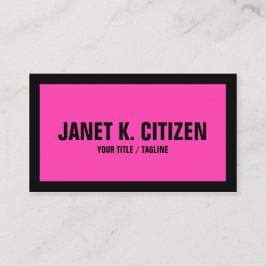 Roze en zwart grote tekst vet visitekaartje