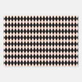 roze en zwart Harlequin Patroon Inpakpapier Vel (Voorkant 3)