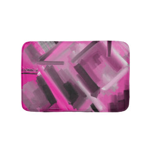 Roze en Zwart Hedendaagse Kunst Abstract Schildere Badmat