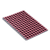 Roze en Zwart Houndstooth Notitieboek (Rechterzijde)