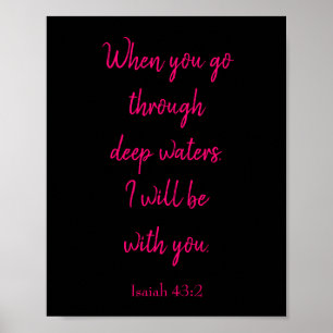 Roze en zwart ik zal bij u zijn Bijbelprijsopgave Poster