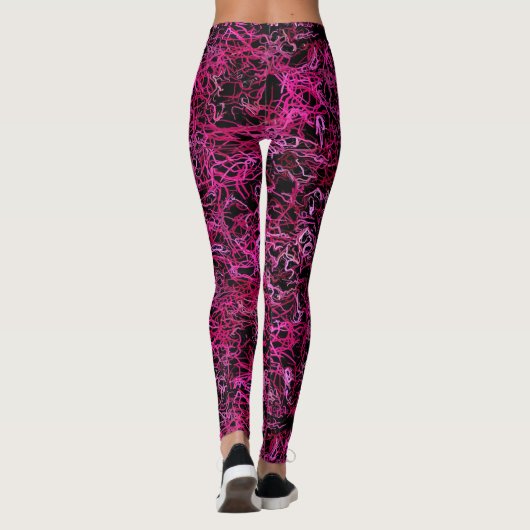 Roze en zwart leggings (Achterkant)