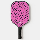 Roze en Zwart Leopard Dierlijke Huidpatroon Pickleball Paddle (Achterkant)