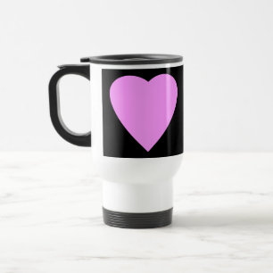 roze en zwart liefdeshart. reisbeker