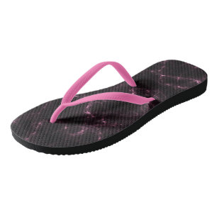 roze en zwart marmeren werveling Abstract Teenslippers