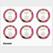 Roze en zwart met gouden zweepjes Weddenschap Hart Ronde Sticker (Vel)