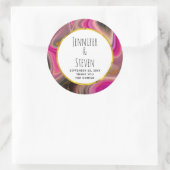 Roze en zwart met gouden zweepjes Weddenschap Hart Ronde Sticker (Tas)