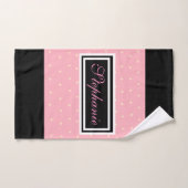 Roze en zwart met sterren badhanddoek set bad handdoek (Handdoek)