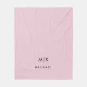 Roze en zwart | Modern monogram Fleece Deken (Voorkant)