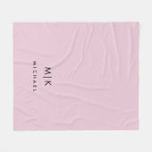 Roze en zwart | Modern monogram Fleece Deken (Voorkant (Horizontaal))