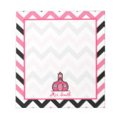 Roze en zwart Notitieblok Zigzag-leraar (Voorkant)