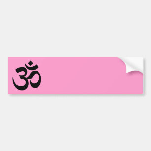 Roze en zwart om symbool bumpersticker