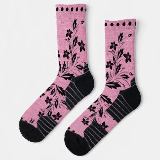 Roze en zwart ontwerp voor Crew Socks Sokken