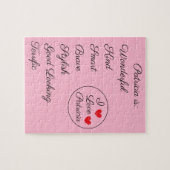 Roze en zwart romantisch legpuzzel (Horizontaal)