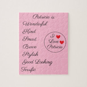 Roze en zwart romantisch legpuzzel
