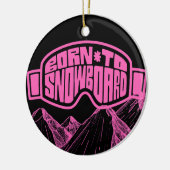 Roze en Zwart Snowboarden Snowboard Kerstmis Keramisch Ornament (Links)