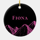 Roze en Zwart Snowboarden Snowboard Kerstmis Keramisch Ornament (Achterkant)