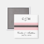 Roze en zwart sparen de Datum Magnet Magneet (Voorkant / Achterkant)