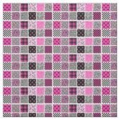 Roze en Zwart Trendy Boho Stipped Print Stof (Swatch)