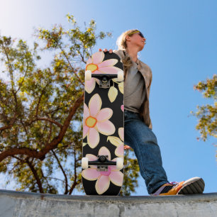 Roze en zwart ventilatorpatroon skateboard