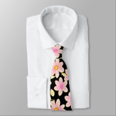 Roze en zwart ventilatorpatroon stropdas (Gebonden)