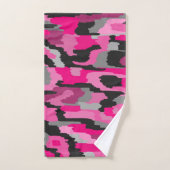 Roze en zwarte Abstracte afdrukken Bad Handdoek (Handdoek)