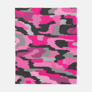 Roze en zwarte Abstracte afdrukken Fleece Deken